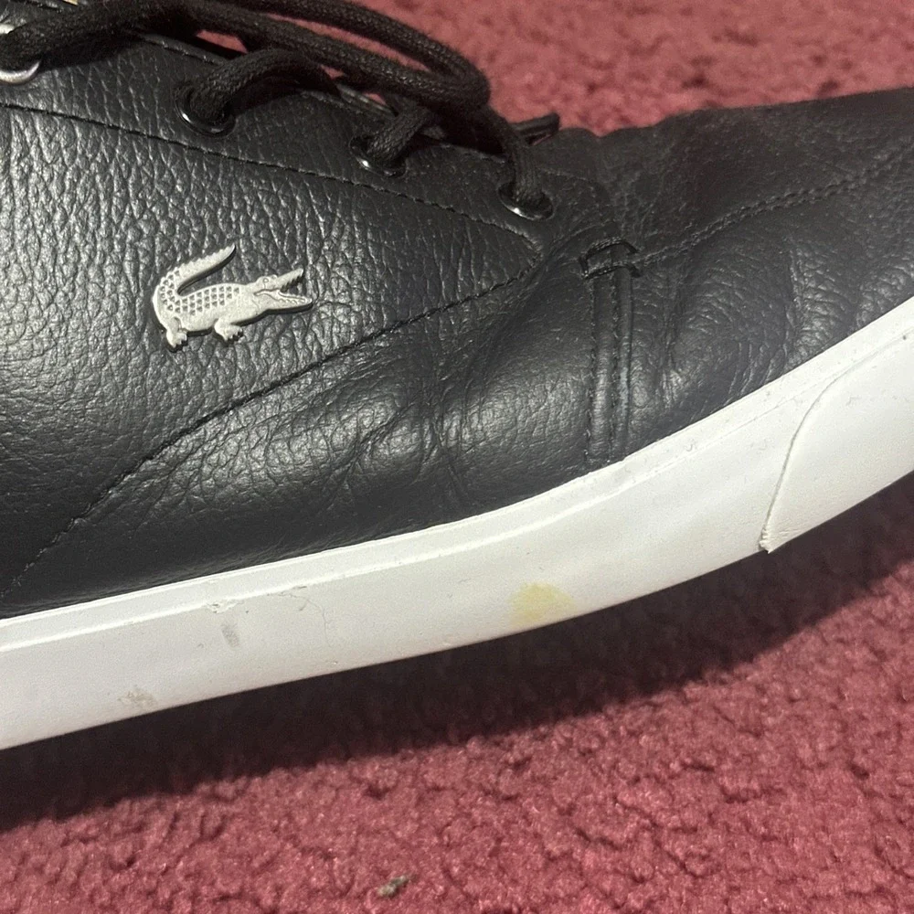 Lacoste Bayliss 119 1 U Men's Black Leather Lace-Up Sneakers US 11.5 EU 45